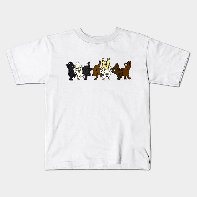 Dancing Bears Kids T-Shirt by imphavok